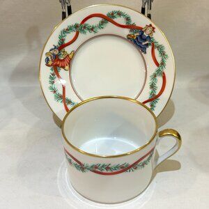 Vintage Fitz & Floyd Fine Porcelain Christmas Wonderland Cup & Saucer Japan #465